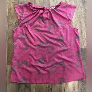 Banana Republic pink floral blouse Large EUC